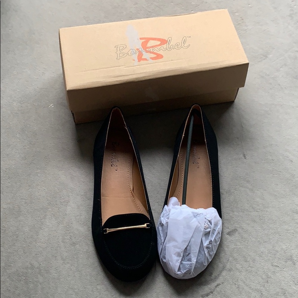 Brand new! Black round toed suede loafers